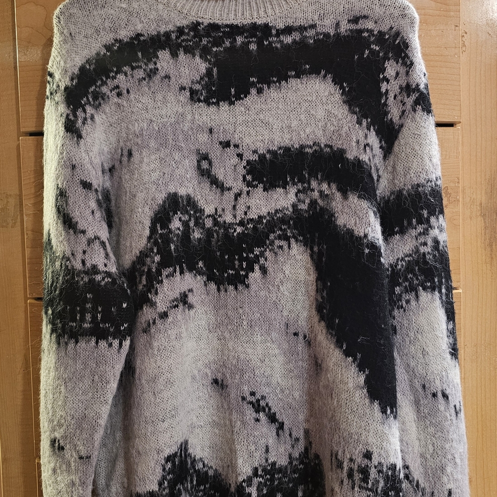 Zara Black and Gray Cowl Neck Sweater